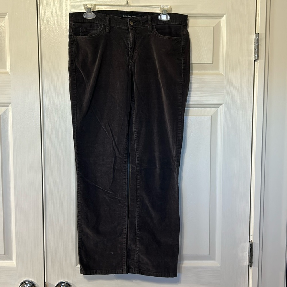Calvin Klein Jeans Straight Leg Gray Corduroy Pants size 8